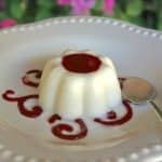 Vanilla panna cotta with raspberry sauce