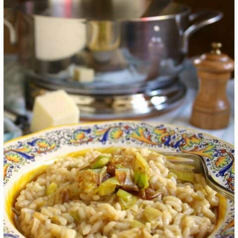 Caramelized Leek, Pecorino (and Sausage) Risotto and a Lagostina Risotto Pot Giveaway!