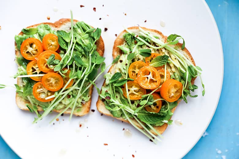 quick pickled kumquat avocado toast