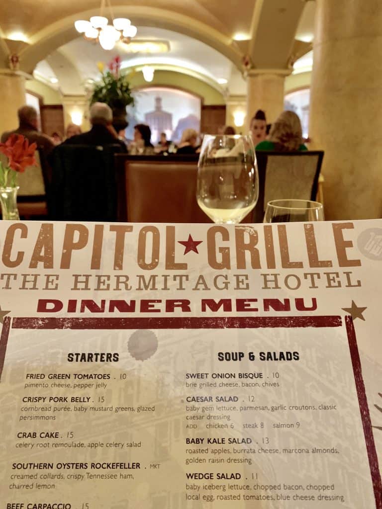 Capitol Grille menu