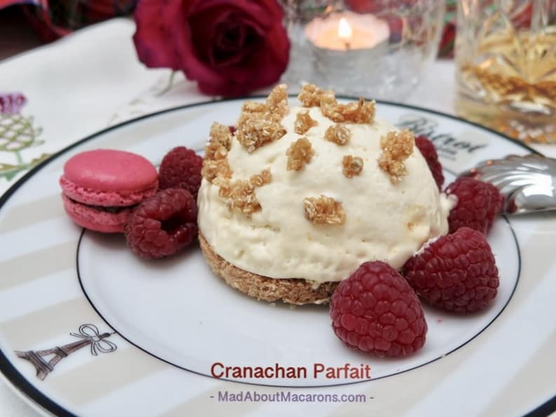 Cranachan parfait from Mad About Macarons for a Burns Night menu