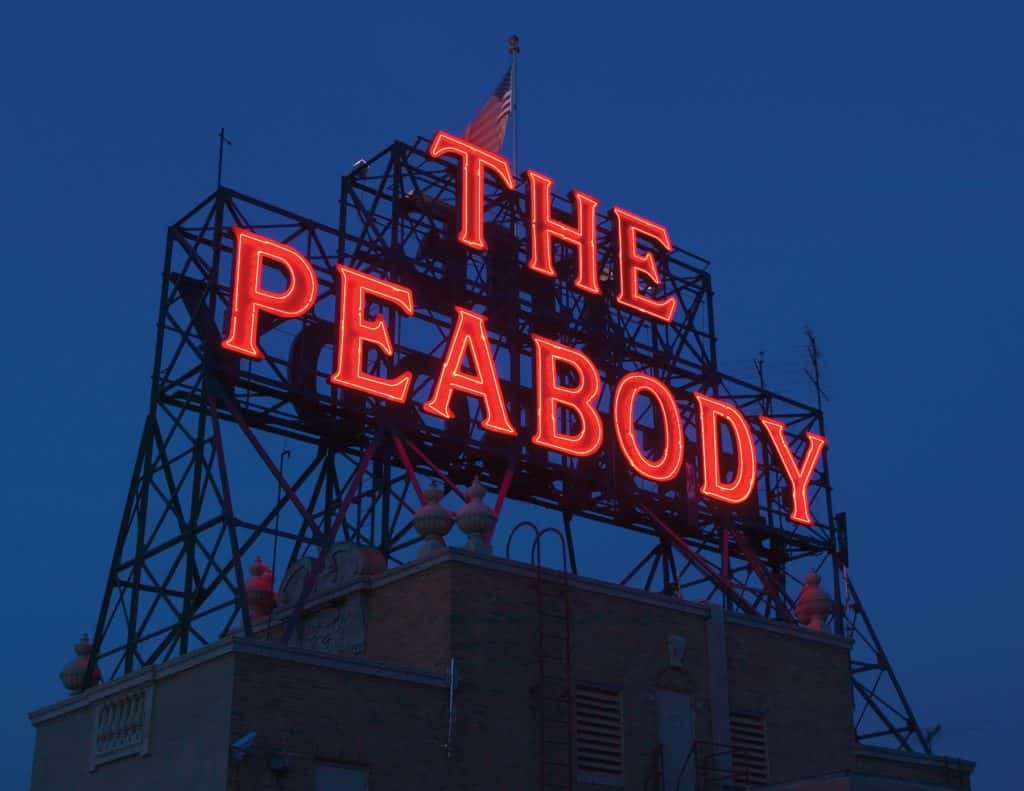 Peabody rooftop sign