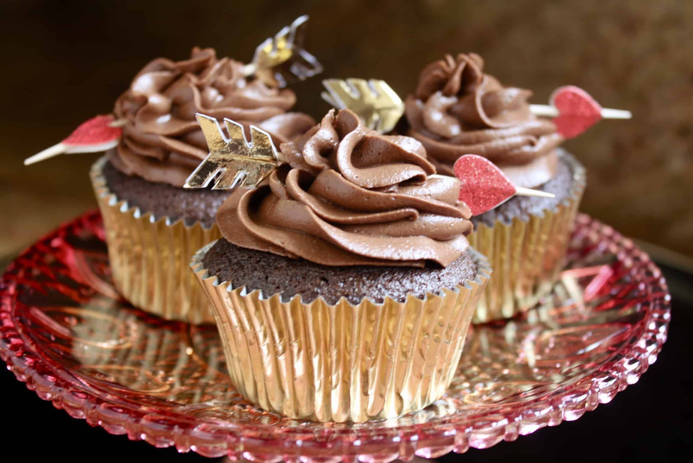 Chocolate truffle cupcakes with mocha buttercream icing