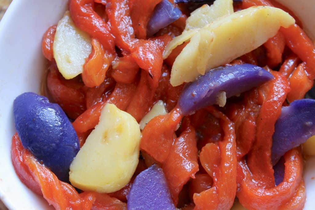 Potato and roasted red pepper salad