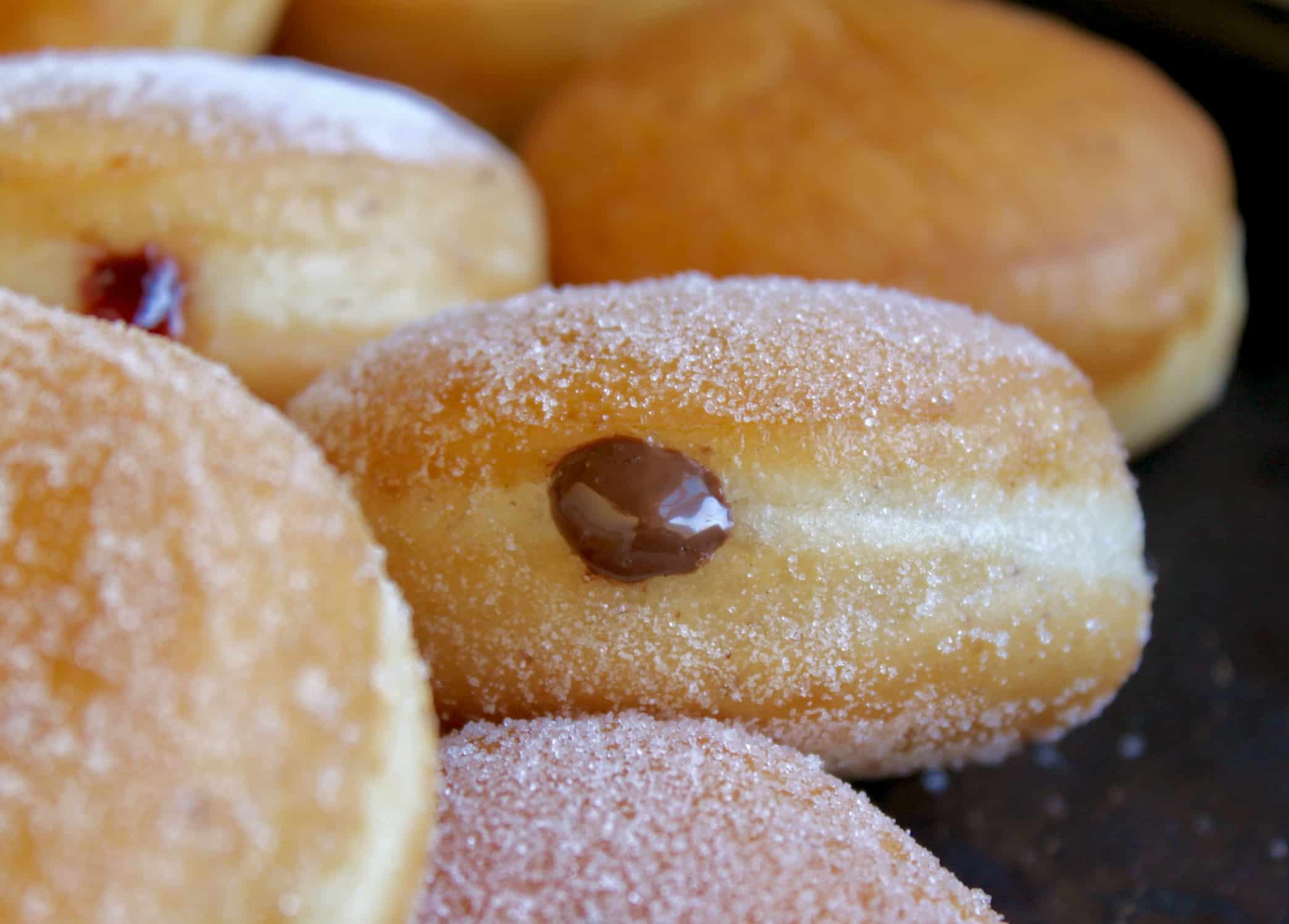 chocolate filled vegan doughnuts