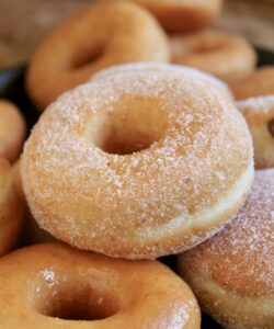 pile of vegan doughnuts