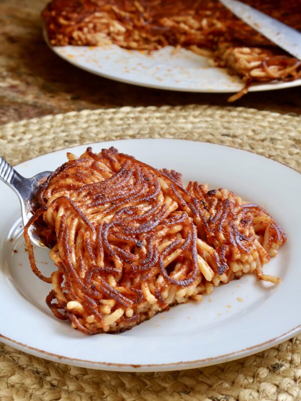 slice of refried pasta