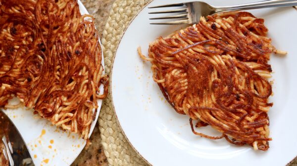 slice of refried pasta