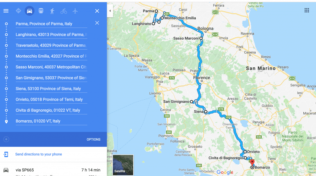 Google map of Italy