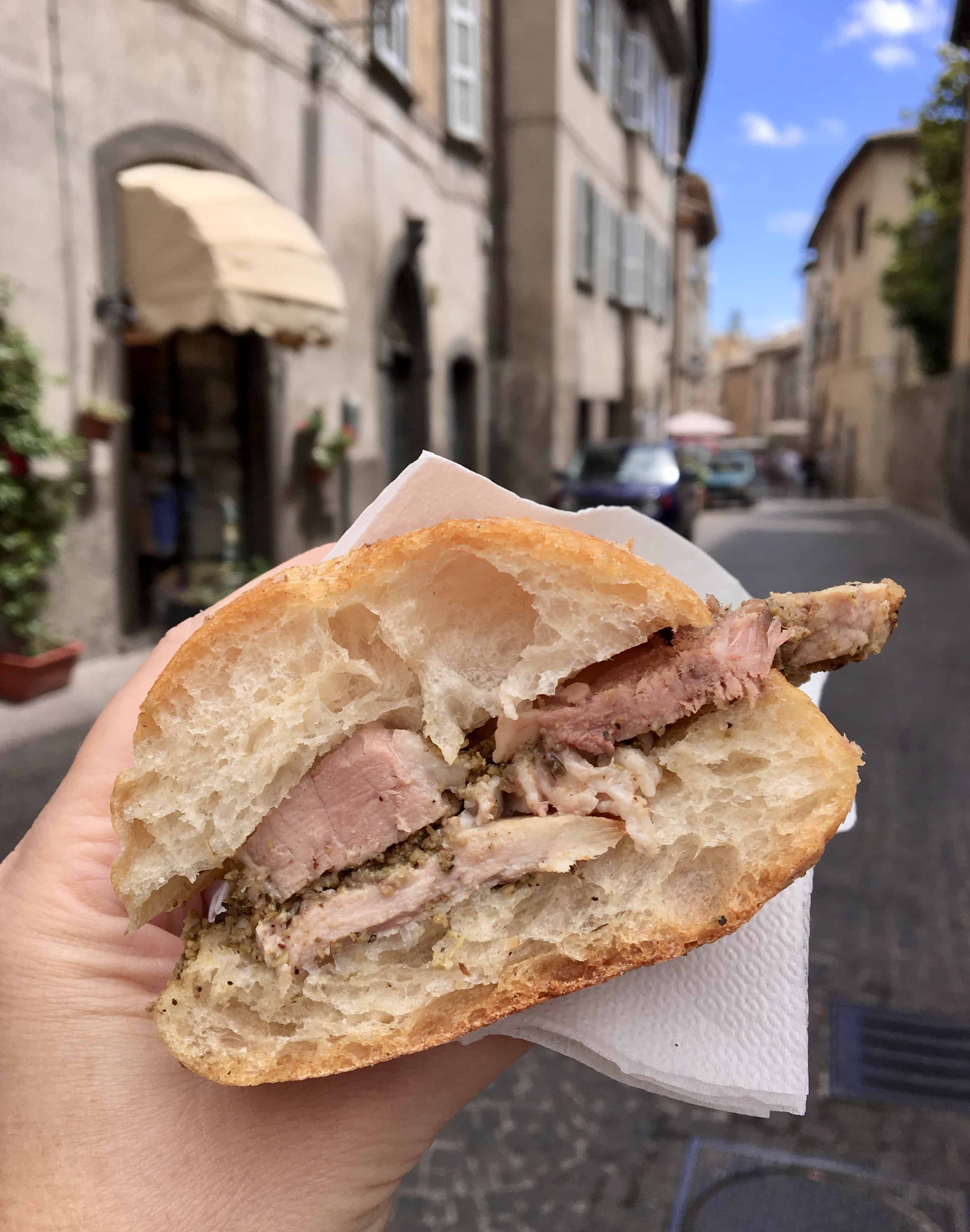 Porchetta panino in Orvieto