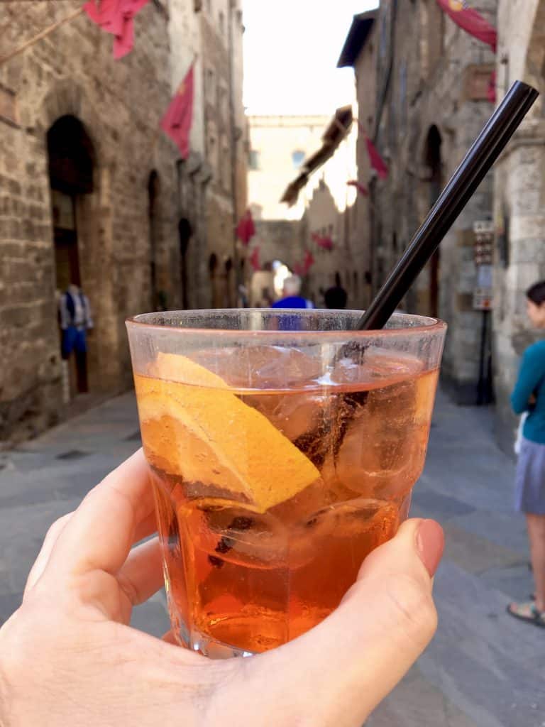 San gimignano to siena aperol spritz