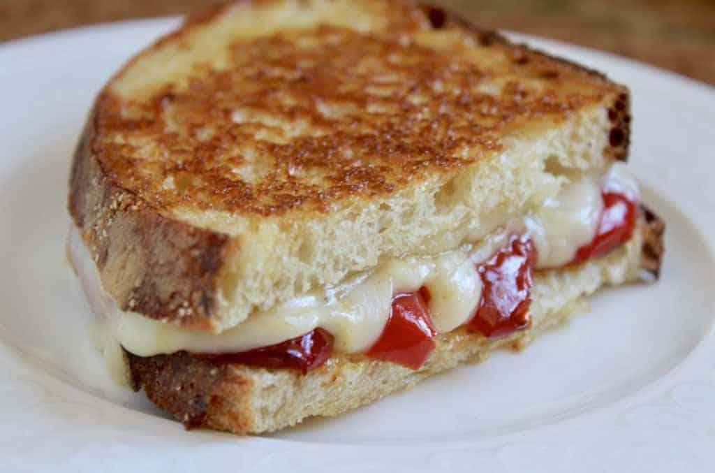 Grilled Mozzarella Cheese and Red Pepper Sandwiches, Two Ways