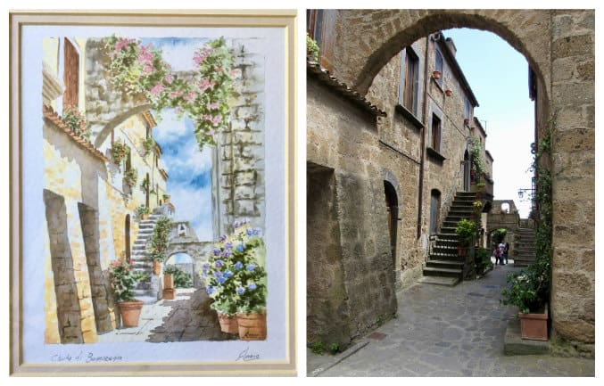 Civita di Bagnoregio painting