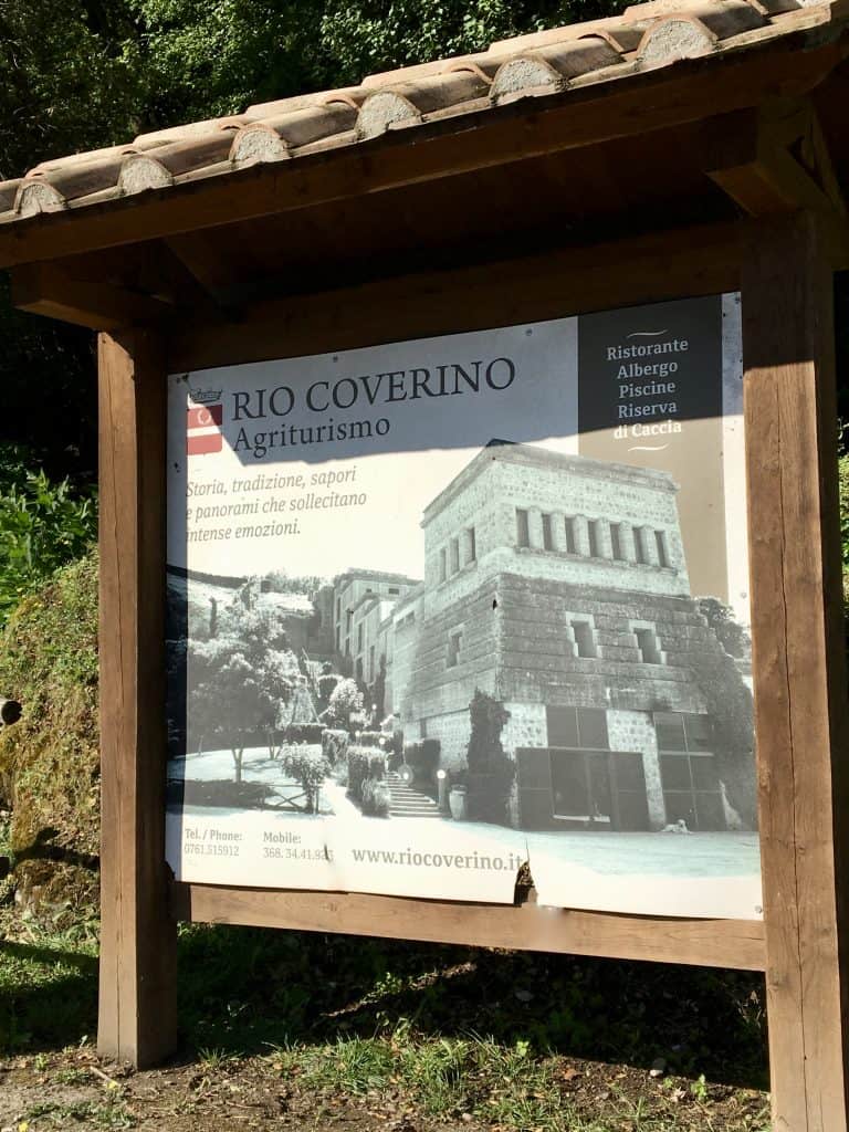 sign at Rio Coverino Agriturismo