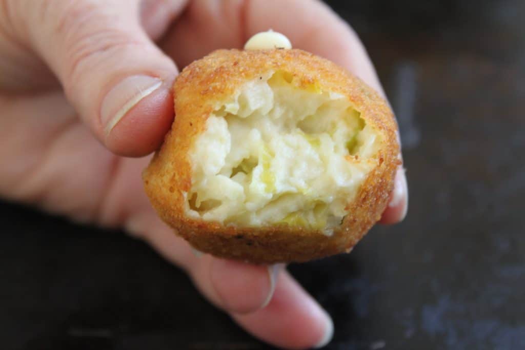 inside of a leek croquette