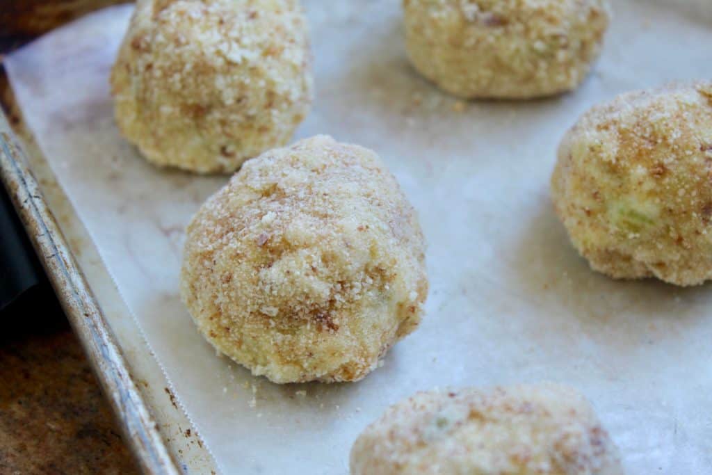 leek croquettes ready to fry