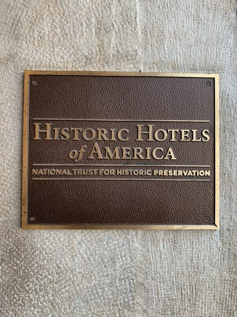 Historic Hotels of America plaque