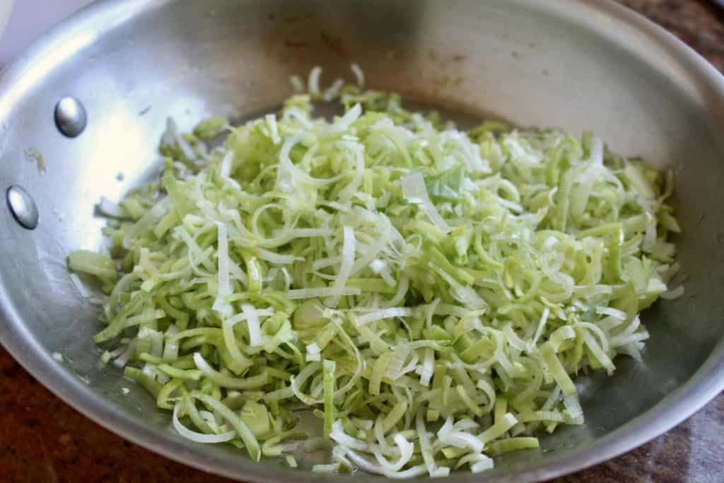 sauteing leeks