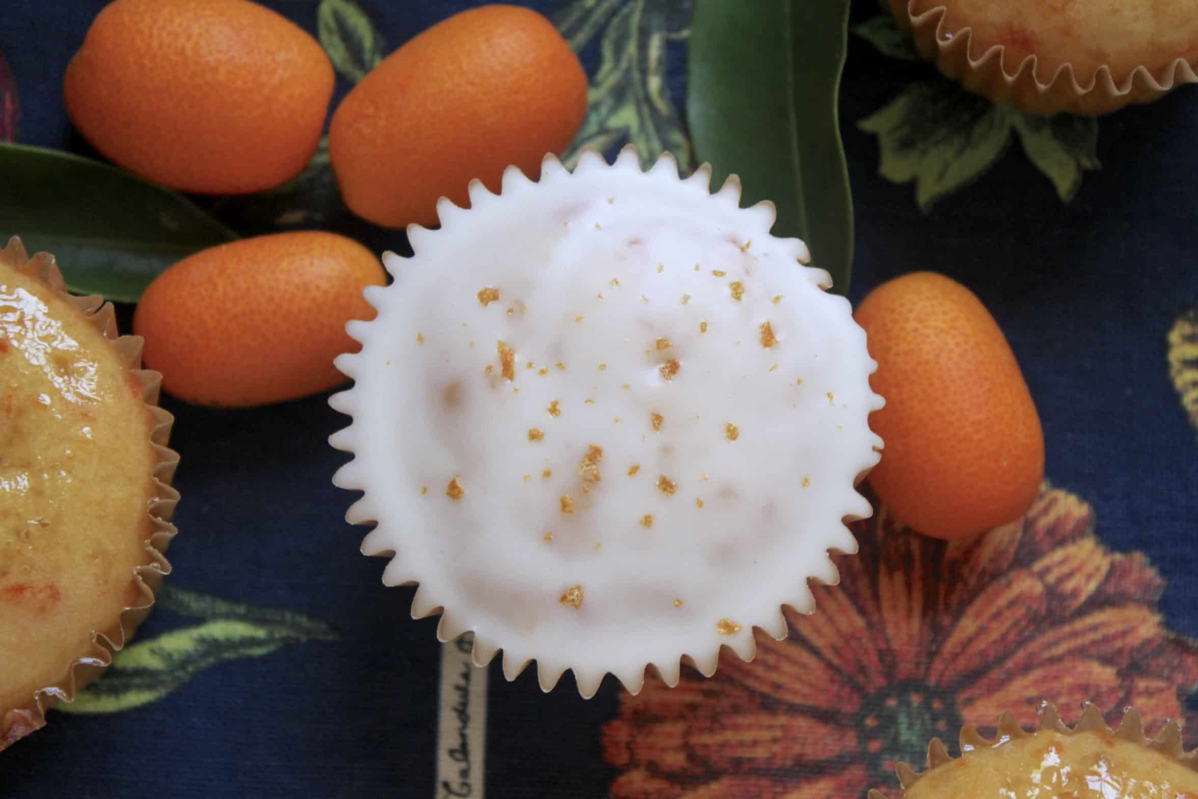 kumquat cupcake with orange icing