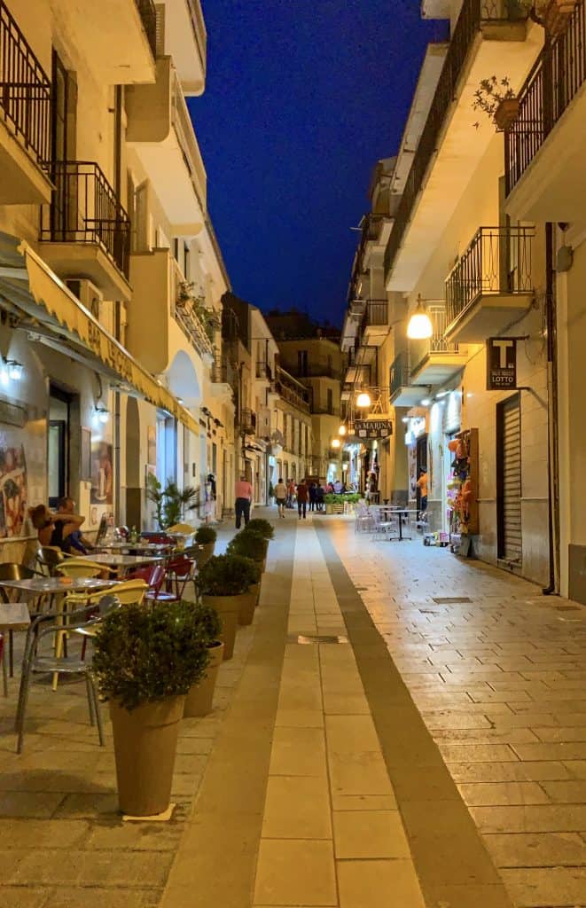 Santa Maria di Castellabate at night