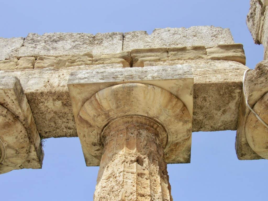 detail of a column in Paestum