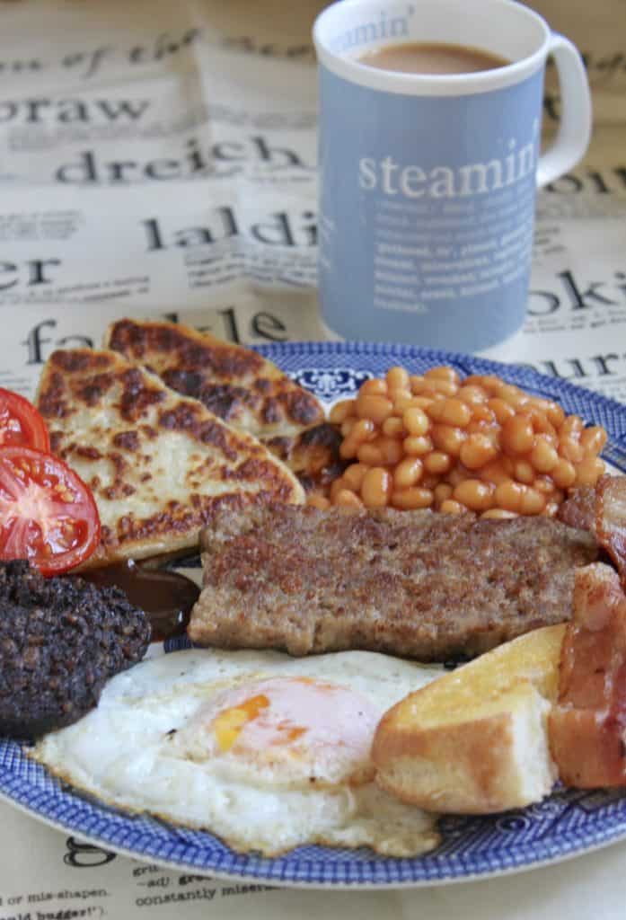 full Scottish breakfast with homemade Lorne Sausage