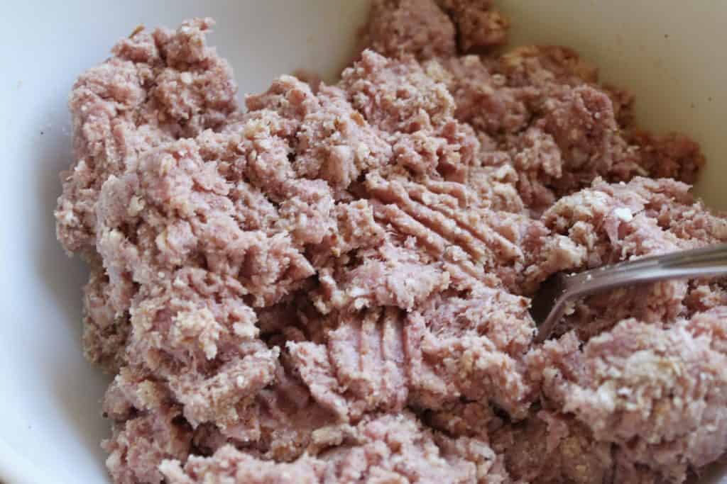 making homemade lorne sausage