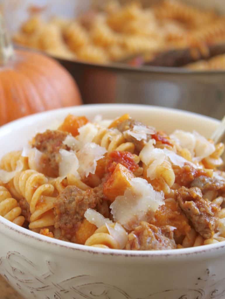 Fusilli with Pumpkin and Sausage