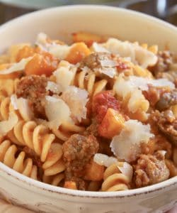 Fusilli with Pumpkin and Sausage