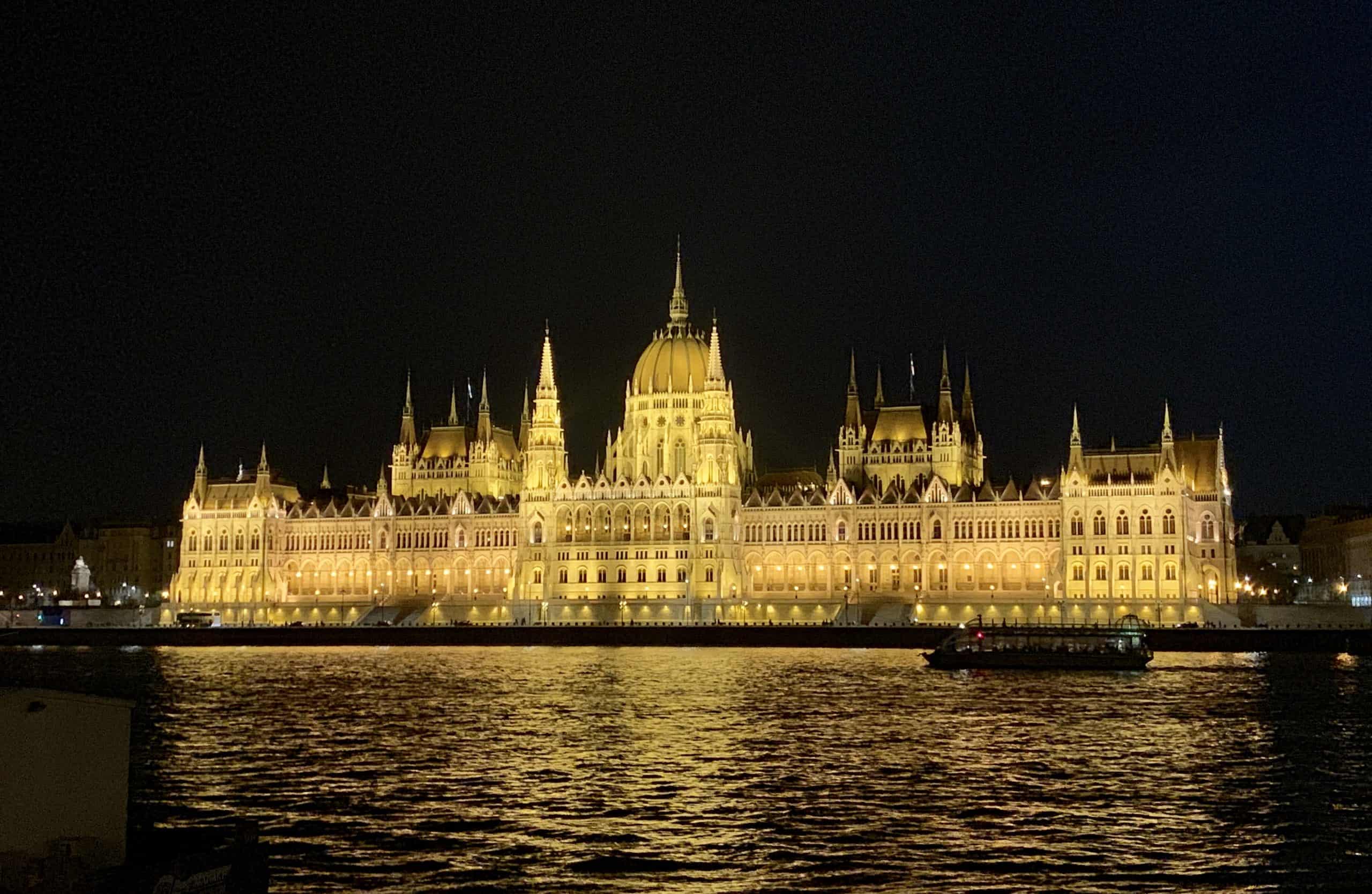 Budapest parliament at night