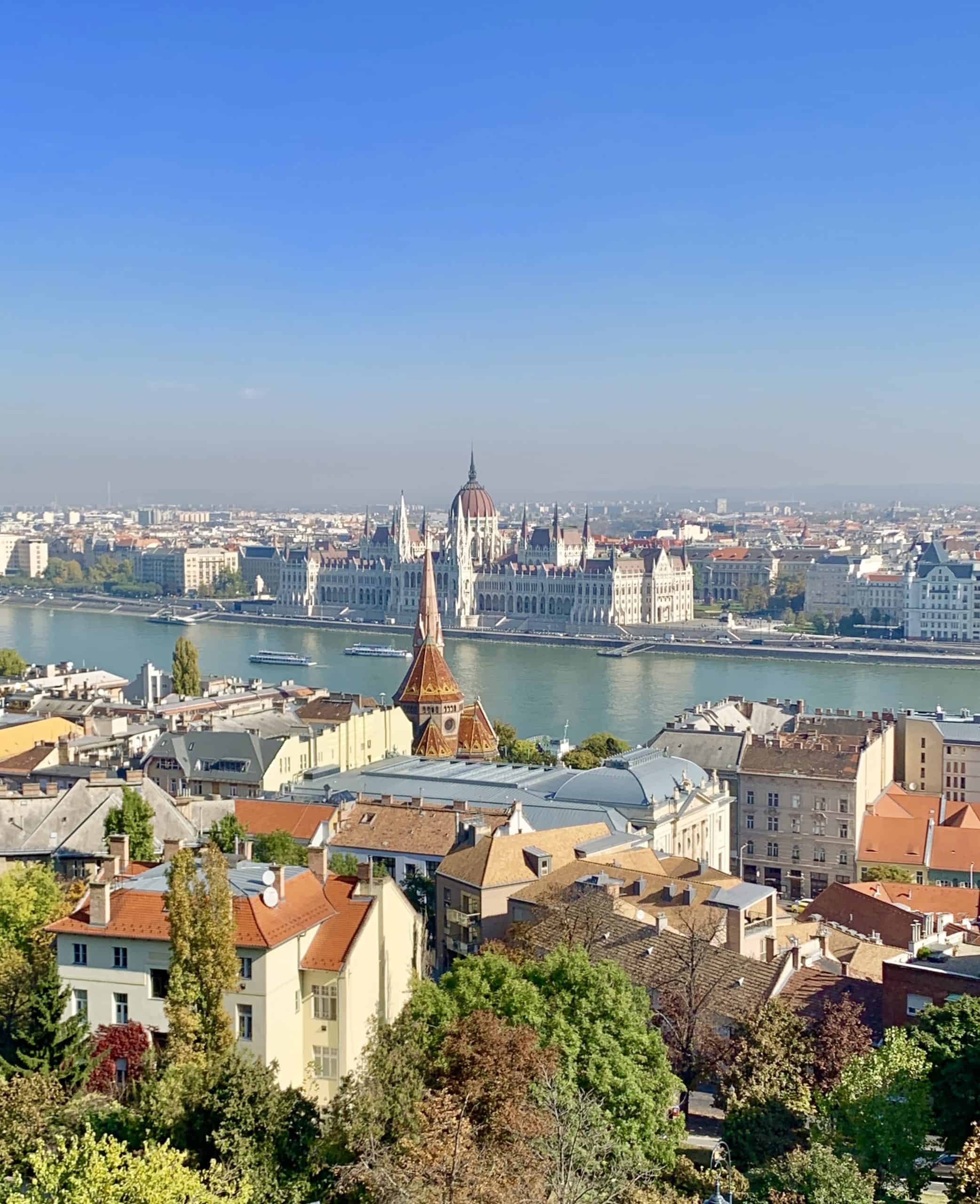 view of Danube and Budapest