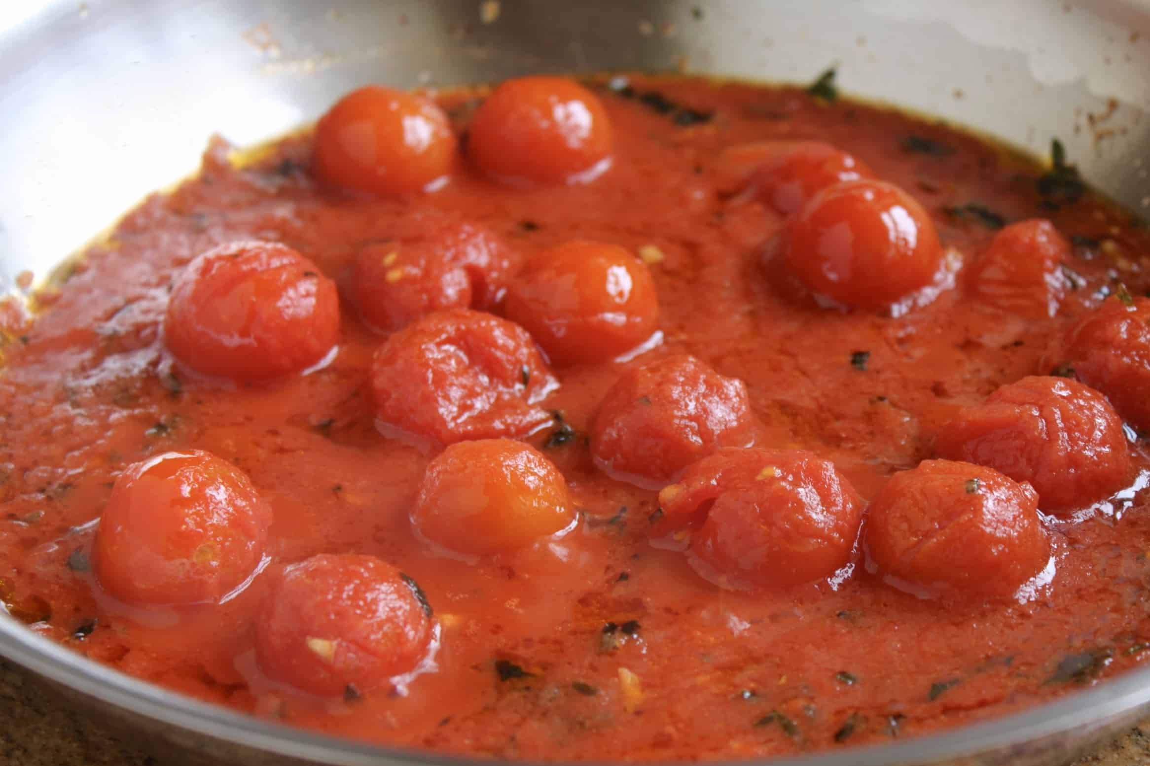 tomatoes in a pan