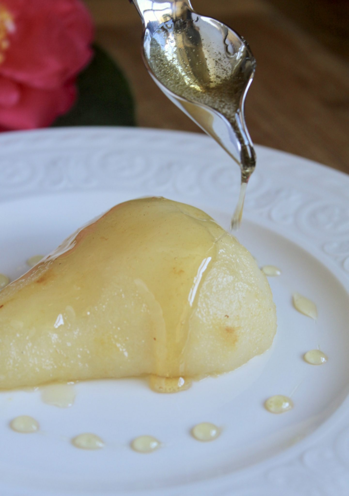 Poached pears in wine only 3 ingredients Christina's Cucina