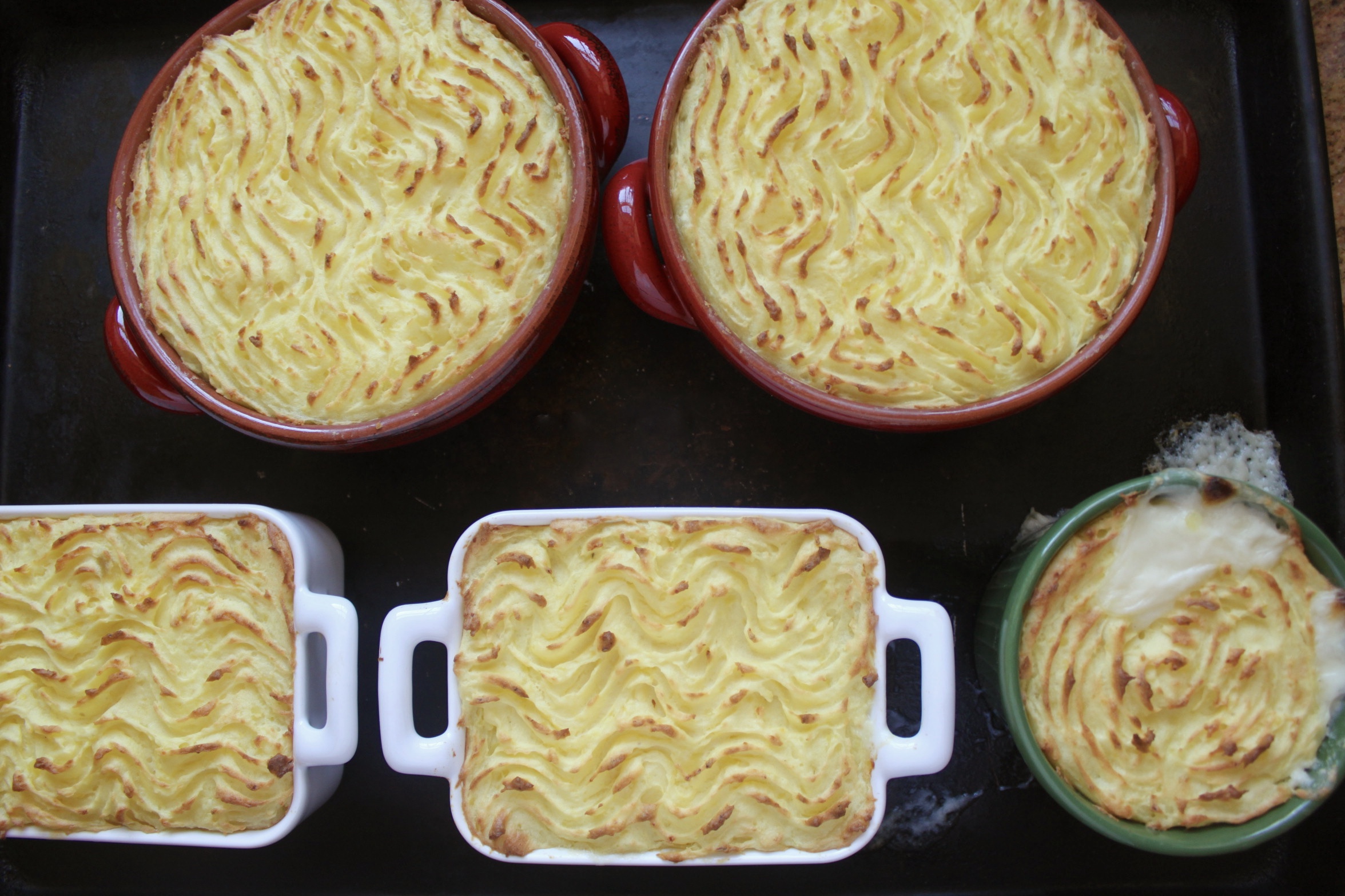 fish pies on a tray