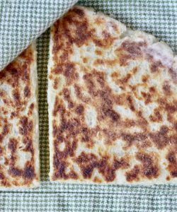 potato bread on tea towel