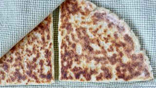 potato bread on tea towel