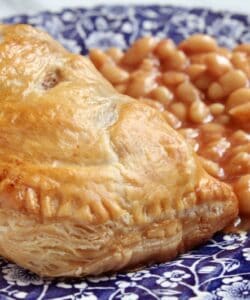 forfar bridie with beans