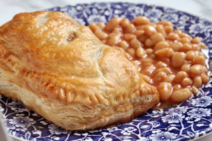 forfar bridie with beans