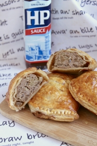 Forfar bridies with HP Sauce