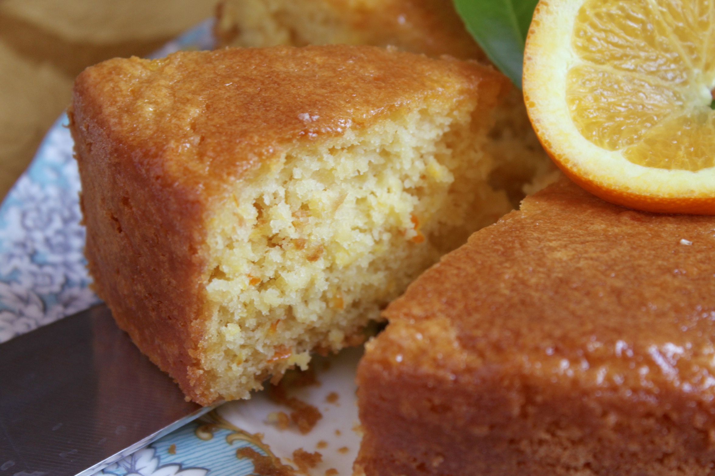 serving gluten free orange cake