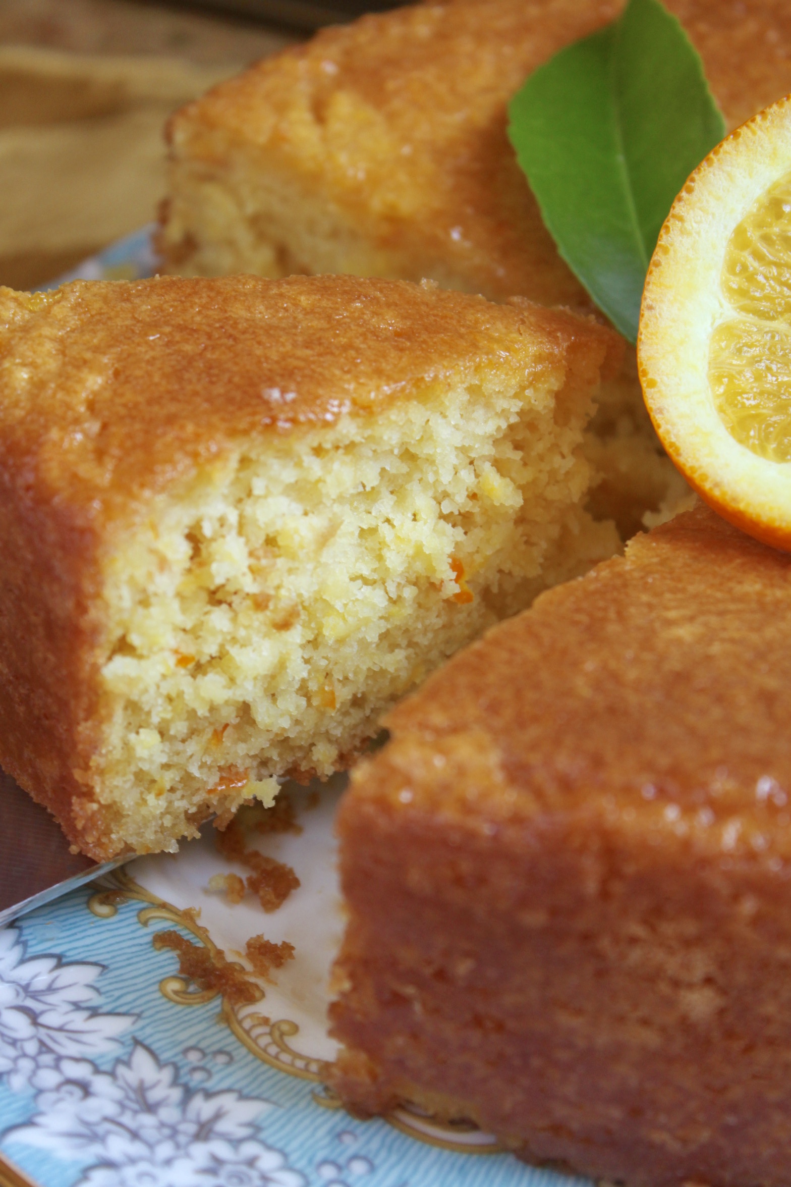 serving gluten free orange cake