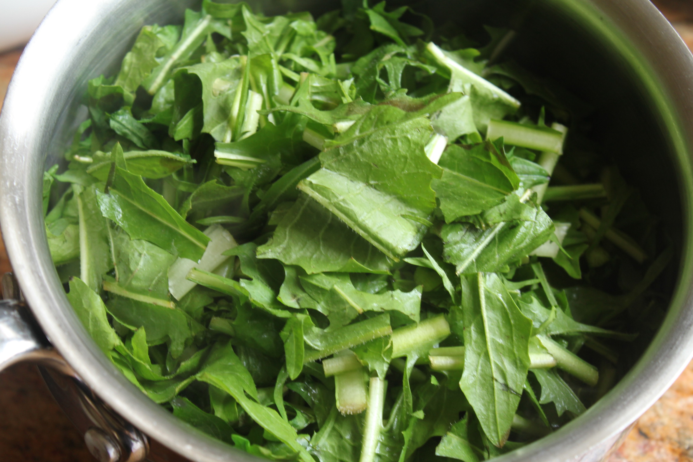 chopped dandelion