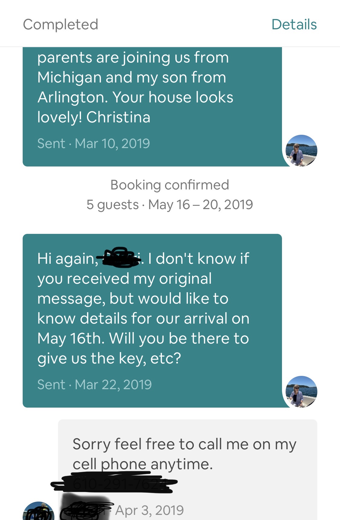 Message with Airbnb host using Airbnb