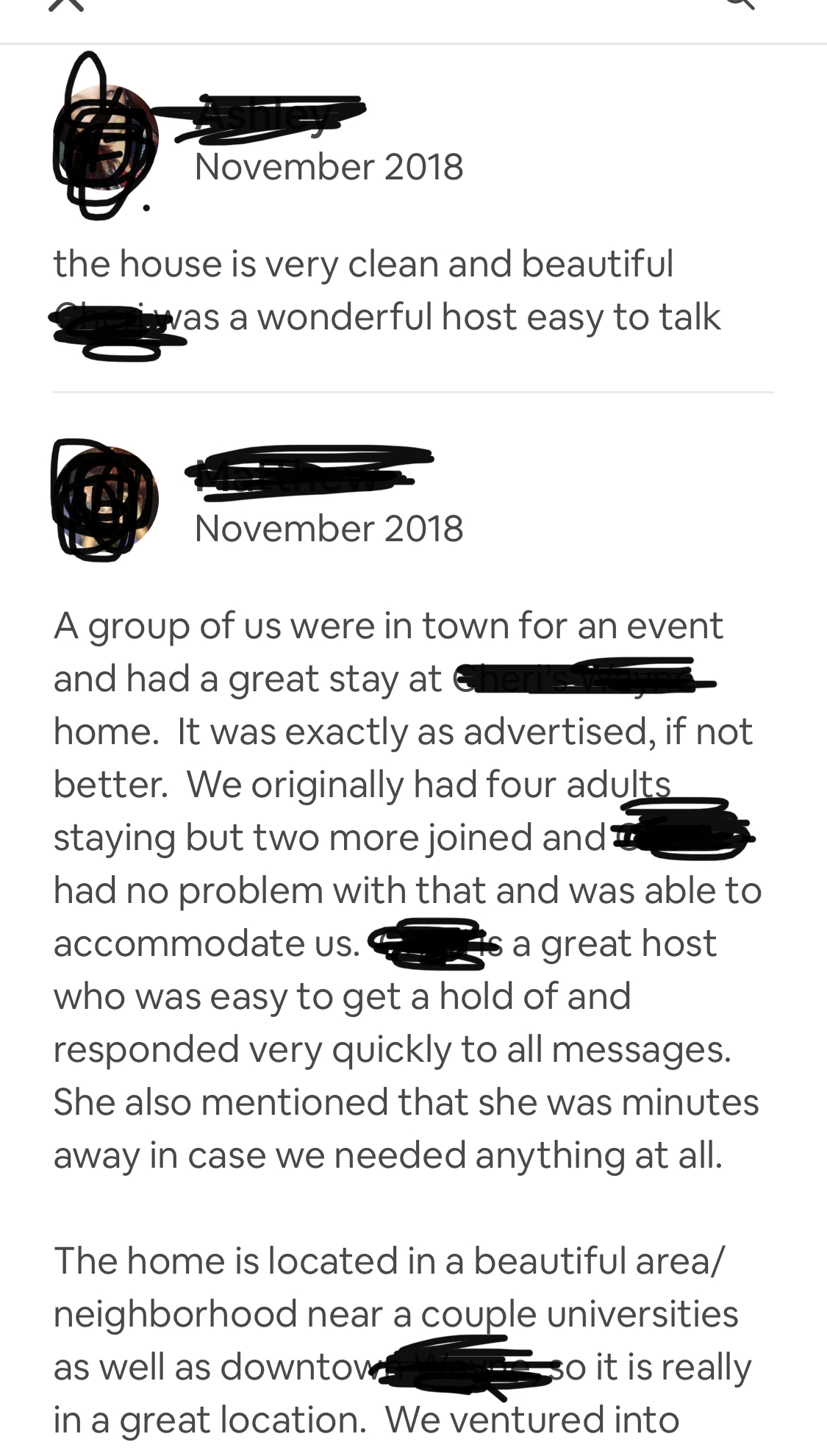 airbnb reviews