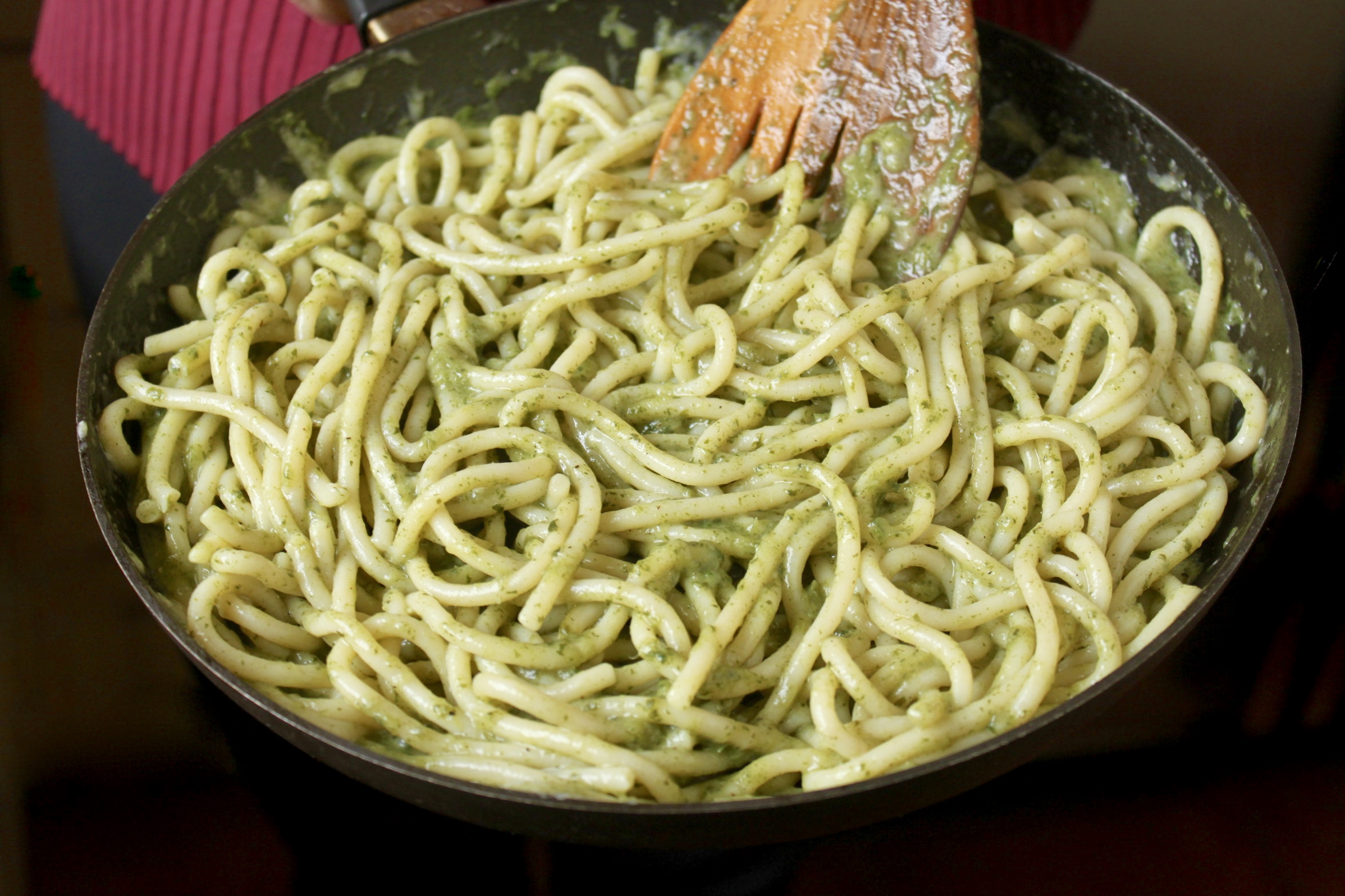 pasta cacio e pepe with dandelion