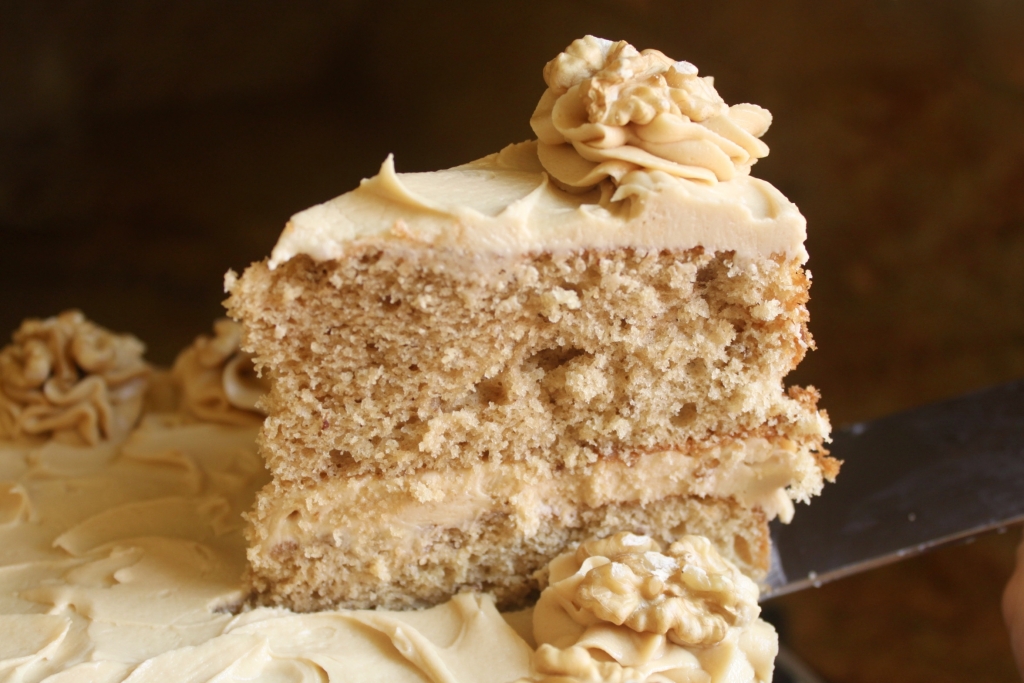 Coffee and Walnut Cake, a Classic British Cake for Afternoon Tea