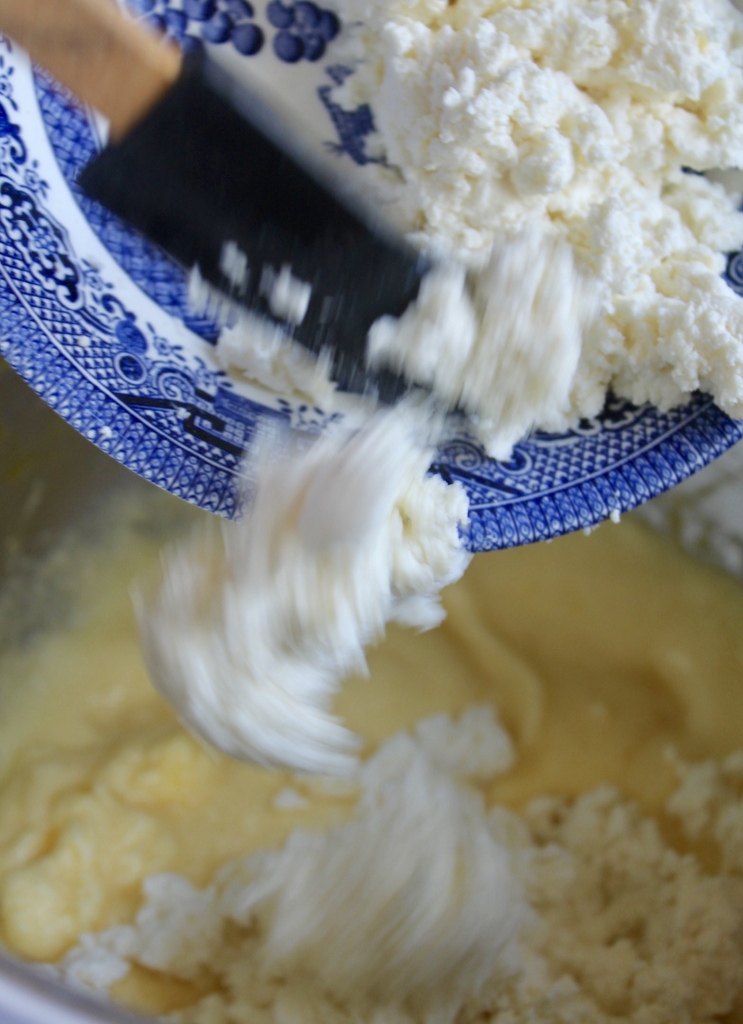 adding ricotta to the cookies