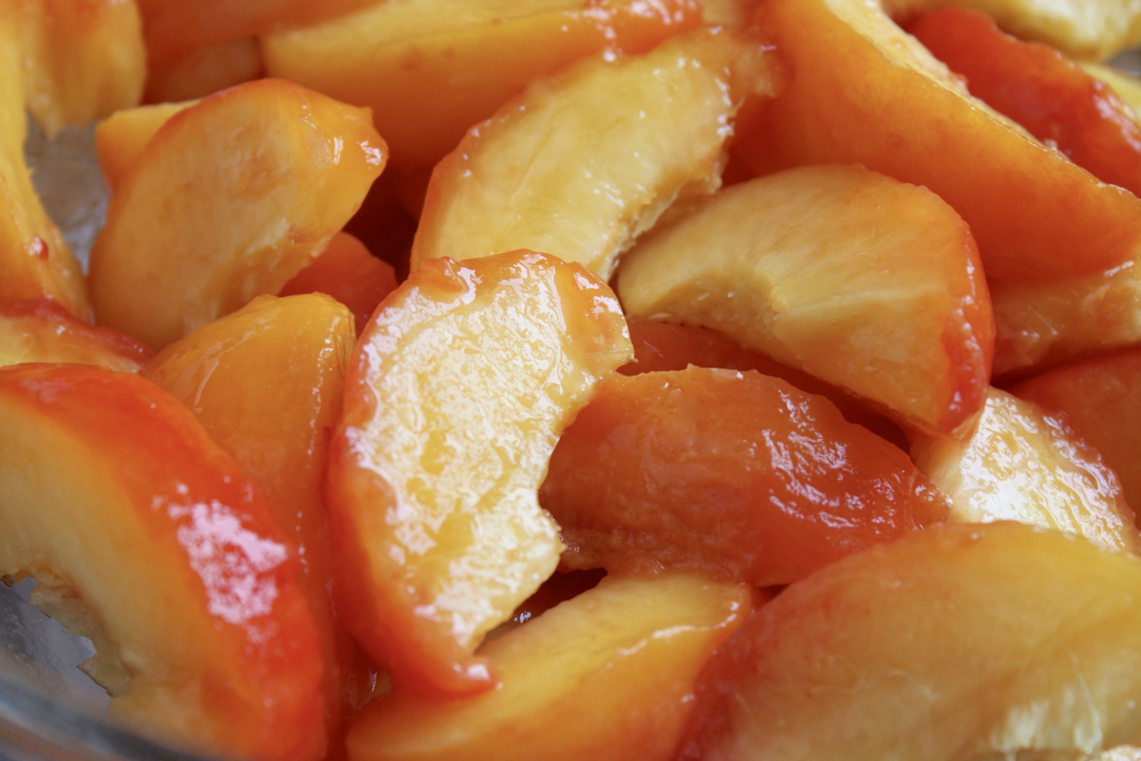 sliced, peeled peaches