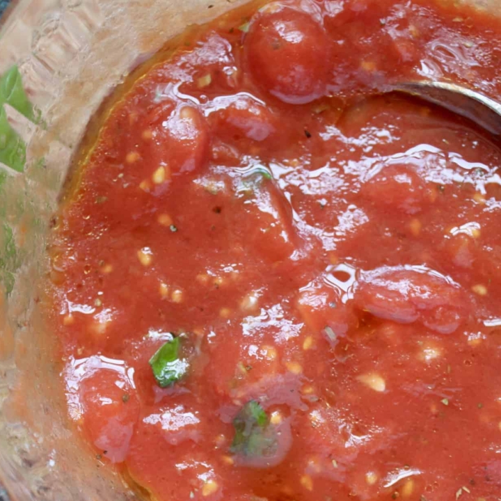 pizza sauce in a bowl