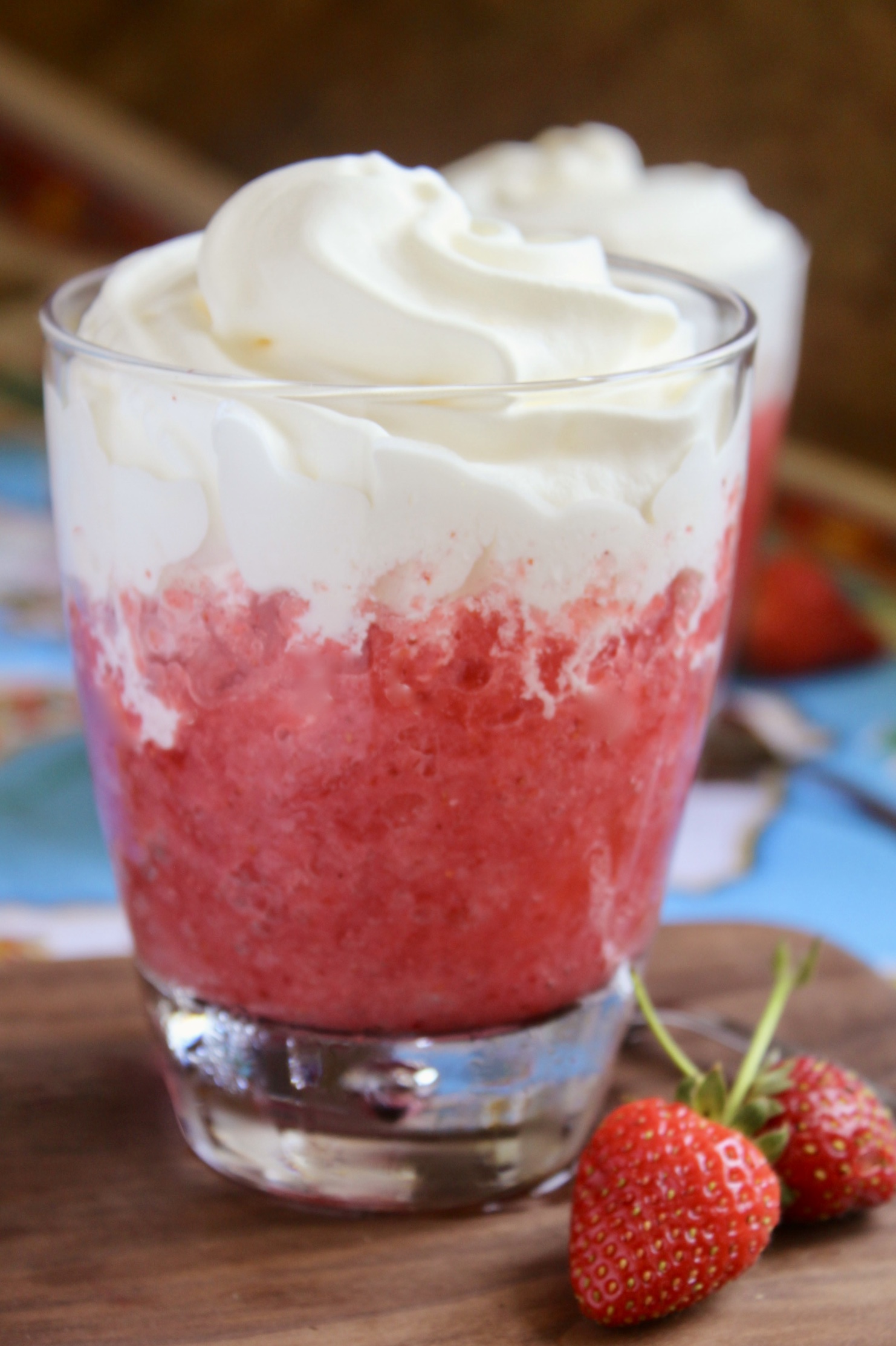 strawberry granita in a glass